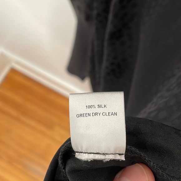 SVILU 100% silk black flutter midi dress - Picture 12 of 13